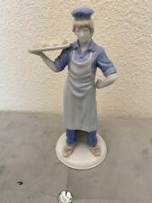 Vintage Baker Porcelain Figurine Man Carrying Bread with Bricks Made in Japan picture