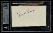 Ronald Reagan d2004 signed autograph 3x5 card 40th United States President BAS picture