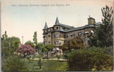 1910s LOS ANGELES Calif. Hand-Colored Postcard CALIFORNIA HOSPITAL Grounds View picture