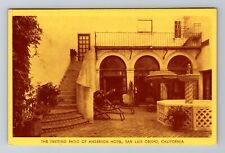 San Luis Obispo CA-California Inviting Patio Of Anderson Hotel Vintage Postcard picture