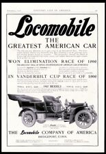 1907 Locomobile open touring car photo big vintage print ad picture