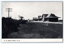 Medora North Dakota ND Postcard Great Northern Depot Exterior c1910's  Antique picture
