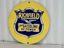 Richfield gasoline Of Power oil sign man cave advertising  round picture