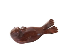 Ironwood Sea Otter Figurine Wooden Hand Carved Wood Carving Marine Life picture