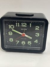 Vintage Rhythm Quartz Alarm Clock Analog Bell Sound Made in Japan Mid century picture