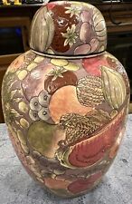 Andrea by Sadek Large Fruit Porcelain Ginger Jar Lidded 12” Hand Painted picture