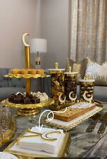Gold Ripple and Marble Napkin Holder Moon Details (Ramadan/Eid) picture