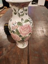 Vintage Toyo Porcelain Famille Rose Soft Pink Enameled Floral Flowers Vase picture