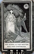 Antique Catholic Death Card 1900 R. I. P Very nice artwork picture