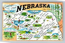 NE-Nebraska, The Cornhusker State, Map, Vintage Postcard picture