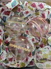 LOT of 3 Matching BLOWN Glass SHINY BRITE War Era UNSILVERED Christmas Ornaments picture