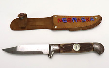 Vintage Nebraska Souvenir Knife w/Sheath and Compass picture