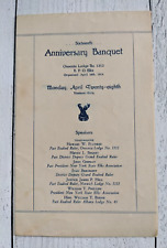 1930 Oneonta Elks Lodge 16th Anniversary Banquet Program  picture