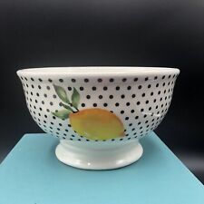 Adorable Large Ceramic Cypress Bowl Lemon And Black Polkadots￼ #3 picture