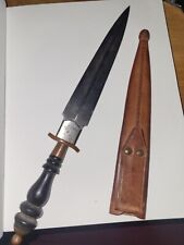 VINTAGE ANTIQUE MEXICAN DAGGER AND LEATHER SCABBER picture