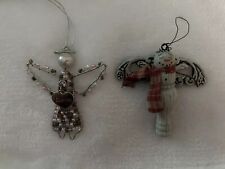 2 WHIMSICAL ANGEL ORNAMENTS 3” picture