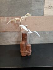 VTG MCM Design Gifts Kinetic Figurine Suspended Seagulls on Wire with Wood Base  picture