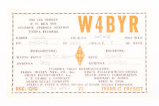 1941 Amateur Ham Radio QSL Card Sulphur Springs Station Tampa Florida W4BYR picture