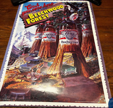 Vintage Budweiser beer poster Advertisement Beechwood Forest 28x20 Seqouias picture