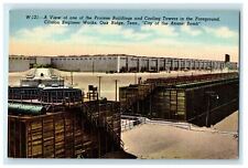 c1940's View Of Process Building Cooling Towers Oak Ridge Tennessee TN Postcard picture