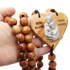 Wall Rosary Large Olive Wood Beads Religious Gift Handmade Holy Land Jerusalem picture