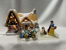 VINTAGE Disney Snow White Seven Dwarfs Christmas Village House Cottage Light picture