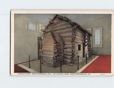 Postcard Lincoln Cabin Inside Memorial Hall On Lincoln Farm Hodgenville KY USA picture