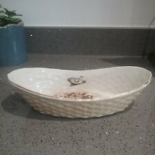 WW1 Bruce Bairnsfather - Very Rare Basket Weave Dish with scene and WW1 Tank picture