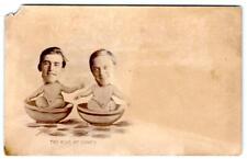 1910's RPPC CONEY ISLAND DREAMLAND MENS HEADS BABY BODIES KIDS AT CONEY POSTCARD picture