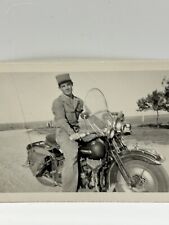 VTG Harley Davidson Motorbike Motorcycle Soldier Dated 1952 Original Photograph picture