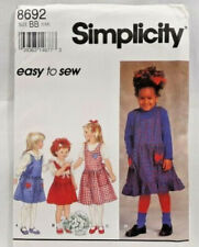 1993 Simplicity Sewing Pattern 8692 Girls Jumper 2 Lengths Sz 5-6X Vintage 7936 picture