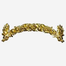 Vintage Italian Gold Swag Gilt Baroque Fruit Floral Pediment Wall Hanging 23” picture