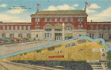 Postcard Idaho Pocatello Union Railroad Depot Train Streamliner 1940s 23-7260 picture