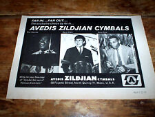 ZILDJIAN ( DAVE CLARK / COZY COLE / ROY HAYNES ) 1966 Vintage magazine PROMO Ad picture