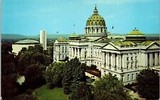 Harrisburg PA Pennsylvania Capitol States Postcard Plastichrome VTG UNP Vintage picture