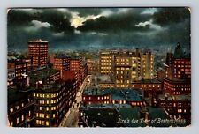 Boston MA-Massachusetts, Aerial Of Night View, Antique, Vintage c1908 Postcard picture