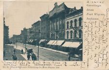 FORT WAYNE IN - Calhoun Street Greetings From Fort Wayne Postcard - udb - 1905 picture