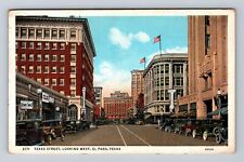 El Paso TX-Texas, Texas Street, Advertising, Antique, Vintage Postcard picture