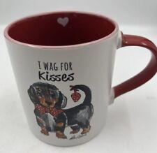 NEW-Spectrum Design 18oz Ceramic I Wag for Kisses Mug By Heather Goldminc picture