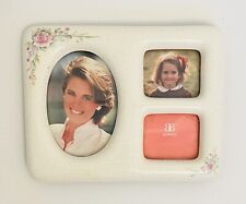 Vintage Burnes of Boston Floral Shabby Chic Photo Frame 7.5”/5.5” 3 Photo Slots picture