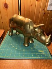 Vintage Heavy (7+ Lbs.) Brass Rhinoceros, 14