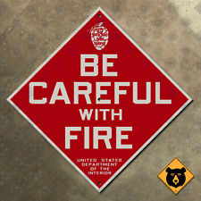 Be Careful with Fire sign California National Park Service USDI forest 1910s red picture