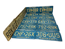 Lot of 15 NEW JERSEY Old Style Blue & Yellow Expired Vintage License Plates picture