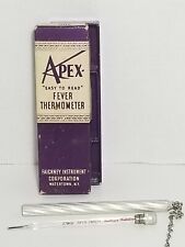 Vintage Apex Fever Thermometer #306 Aluminum Case Faichney Co Oral  picture
