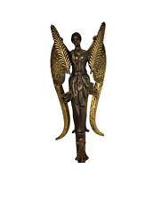 Angel Gloria Figurine Harvest Goddess Metal Wall Mount Vintage Bombay Co Decor picture