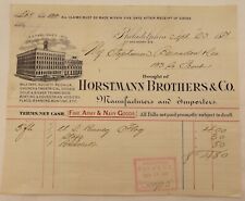 Antique Illustrated Invoice, Horstmann Brothers, Regalia, Philadelphia 1881 picture