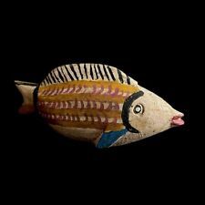 African Bozo Fish puppet Statue Wood Handmade Collectibles Figur wall mask-G1982 picture