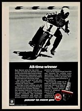 1972 BART MARKEL Motorcycle Racing AMA AC Spark Plugs Original PRINT AD picture