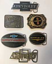 Vintage Chevy Camaro Chrysler Belt Buckle - Lot of 6 picture