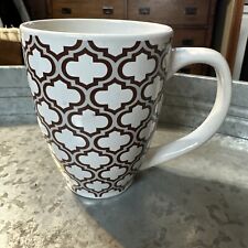 California Pantry Coffee Mug Cup 2013 Crimson & Gray Quatrefoil Lattice Pattern picture